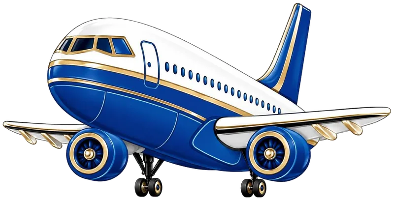 Cartoon passenger airplane