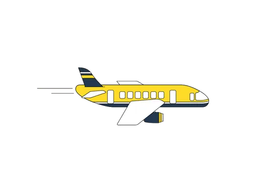 Animated cartoon airplane