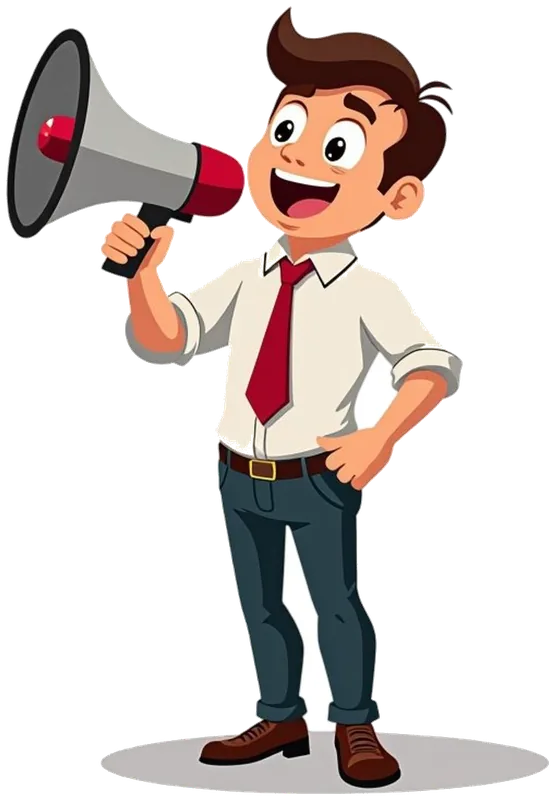 Aviation support guide with megaphone